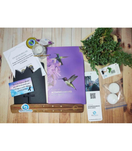Libro de duelo + Bonsái 2 Años + Vela de Cristal y Mensaje